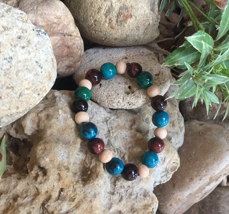 bracelet-femme-chrysocholle-bois-lithotherapie-toulouse