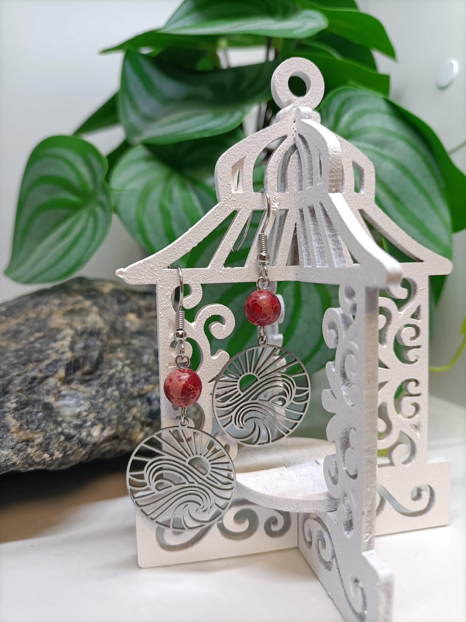 boucles-oreilles-jaspe-impérial-rouge-acier-montauban-grisolles-toulouse